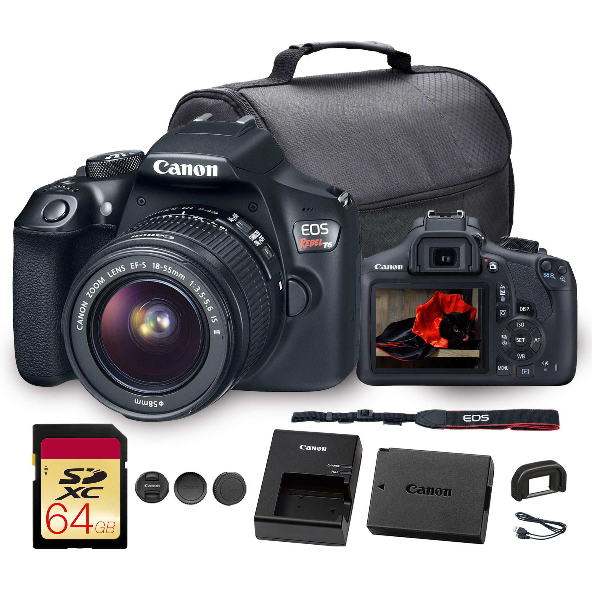 Amazon | Canon EOS Rebel T6 デジタル一眼レフカメラ 18-55mmレンズ