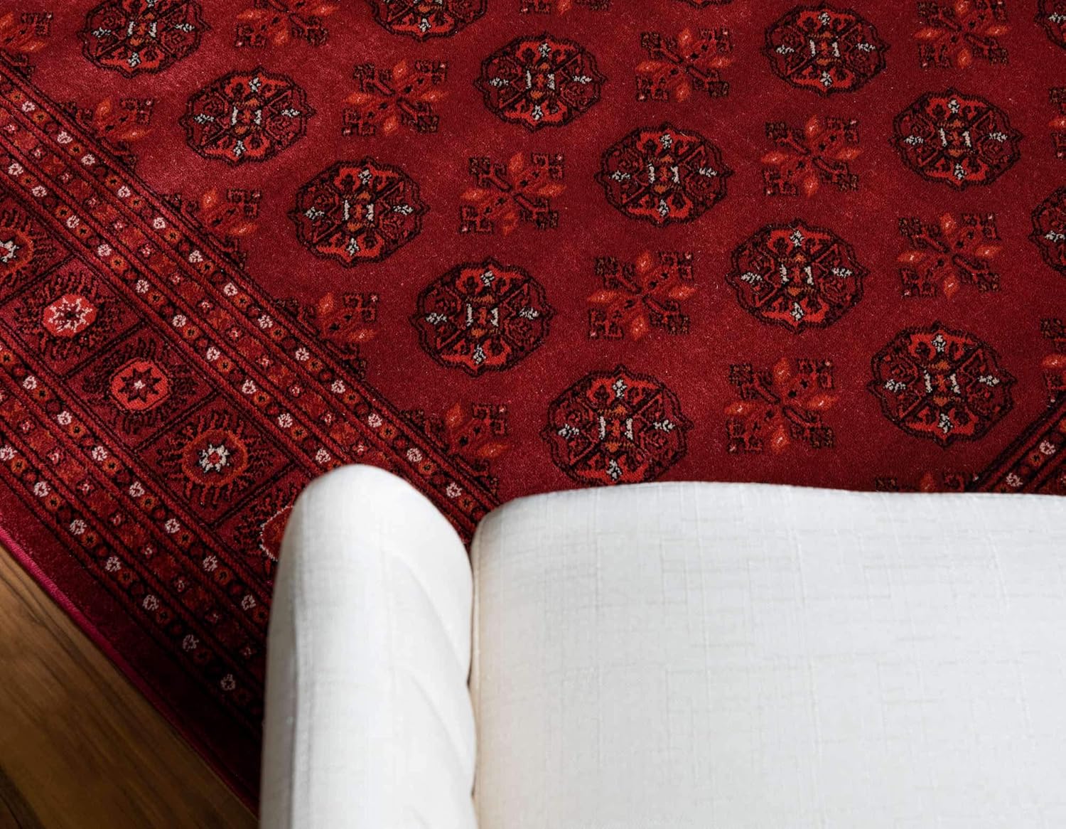 Unique Loom Tekke Collection Over-Dyed Saturated Traditional Torkaman Area Rug, 4 ft x 6 ft, Red/Burgundy