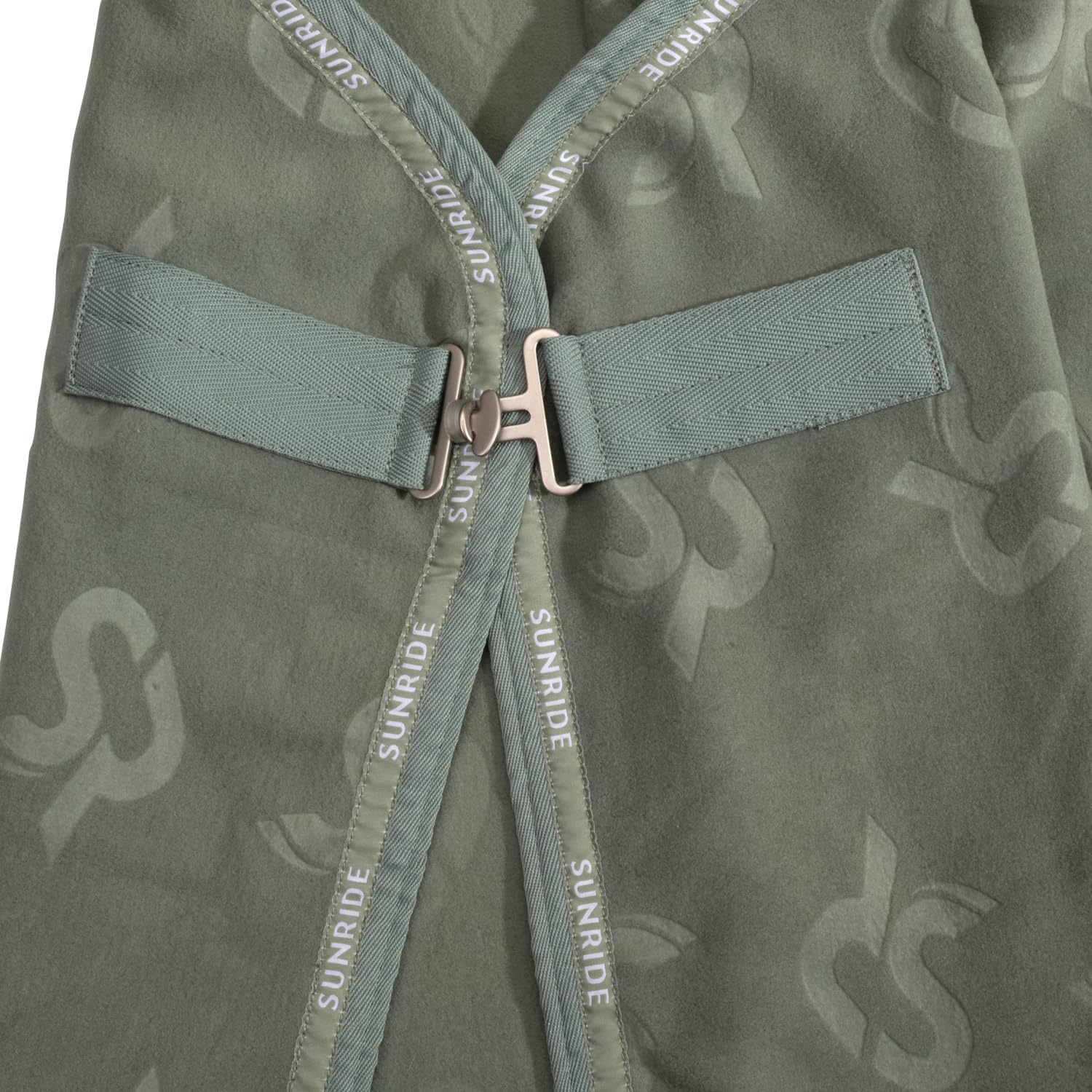 SUNRIDE Abschwitzdecke “Wellington” für Pferde aus weichem Fleece (280g/m²) - schnelltrocknend und leicht (165 cm, Olive)