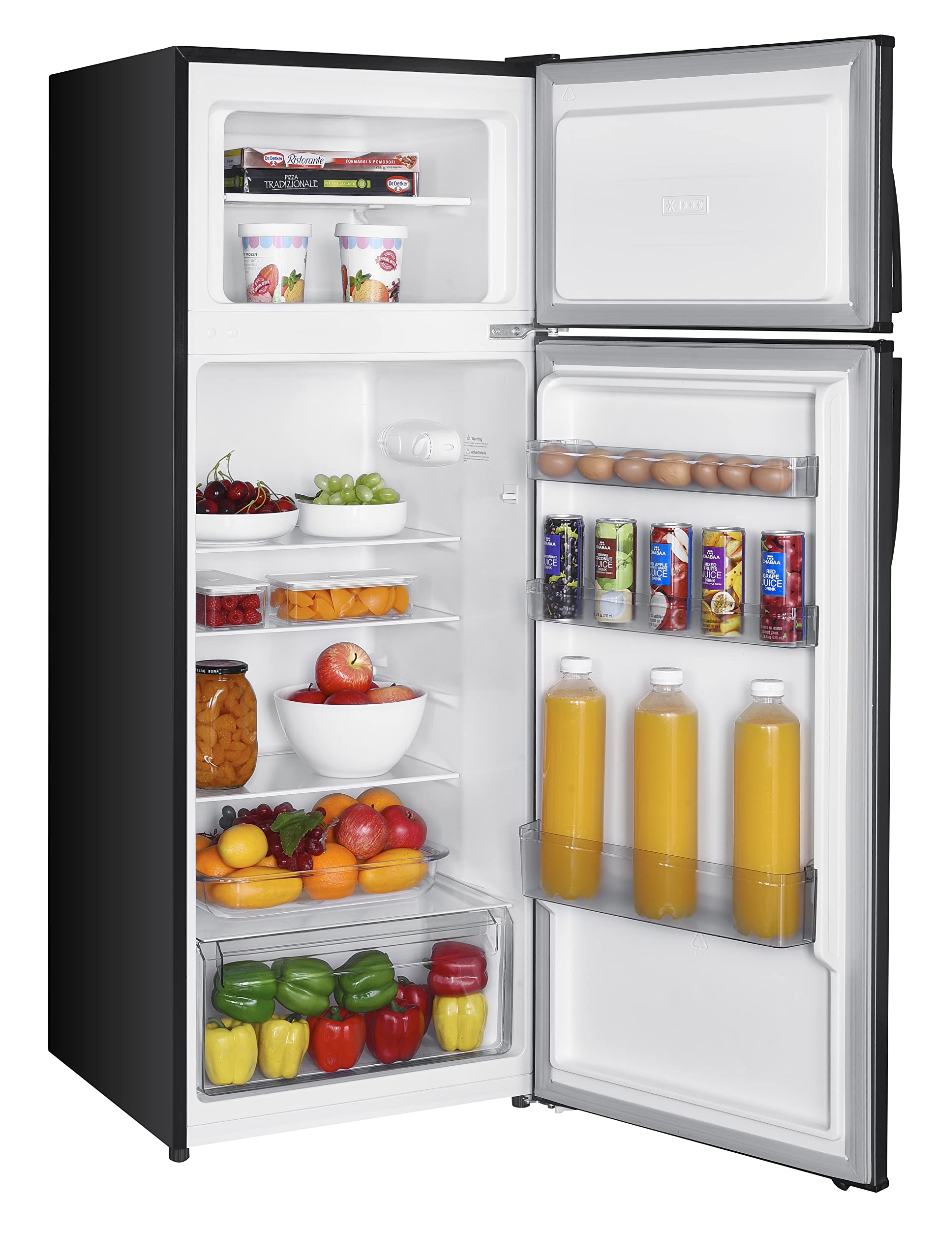 Premium Levella - 7.3 CuFt Top Freezer Refrigerator with Three Door Balconies - Stainless Steel — FIN-0000697 | Fridge.com