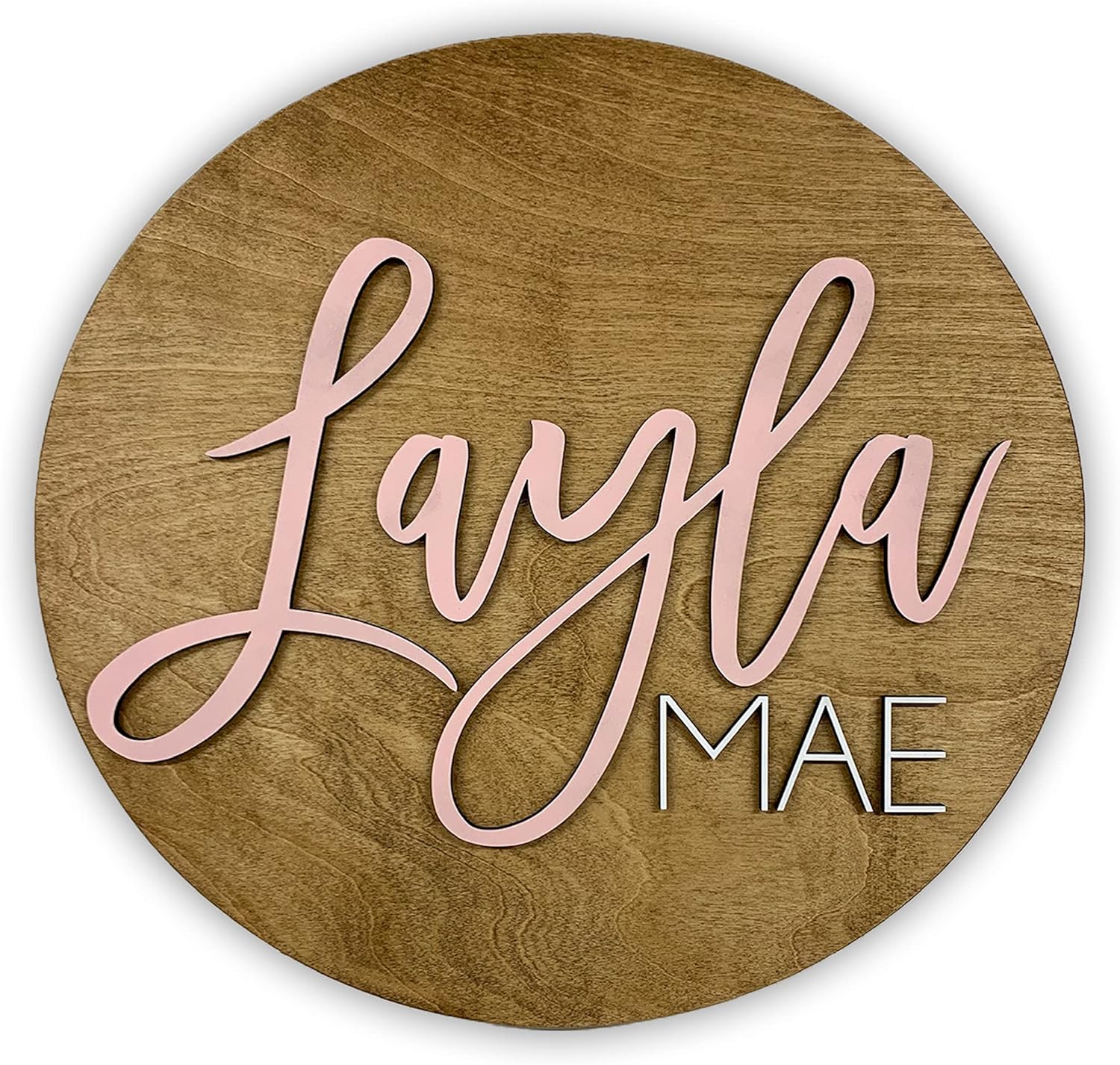 Nursery Name Sign, Personalized Wooden Wall Plaque, 12" 18" 24", 3D Wall Art for Children & Kids Rooms, Baby Shower Gifts, Gender Reveal Decoration, Home & Bedroom Decor, Hickory Hollow Designs