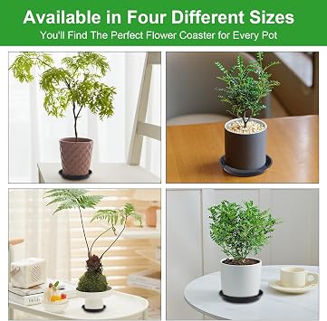 HFDONGL Plant Pot Saucers 16 Pieces Plant Saucers Plastic Thicker Plant Trays with 18 Pieces Label Round Plant Pot Trays for Indoor and Outdoor Plants (12/16/18/21cm, Black)