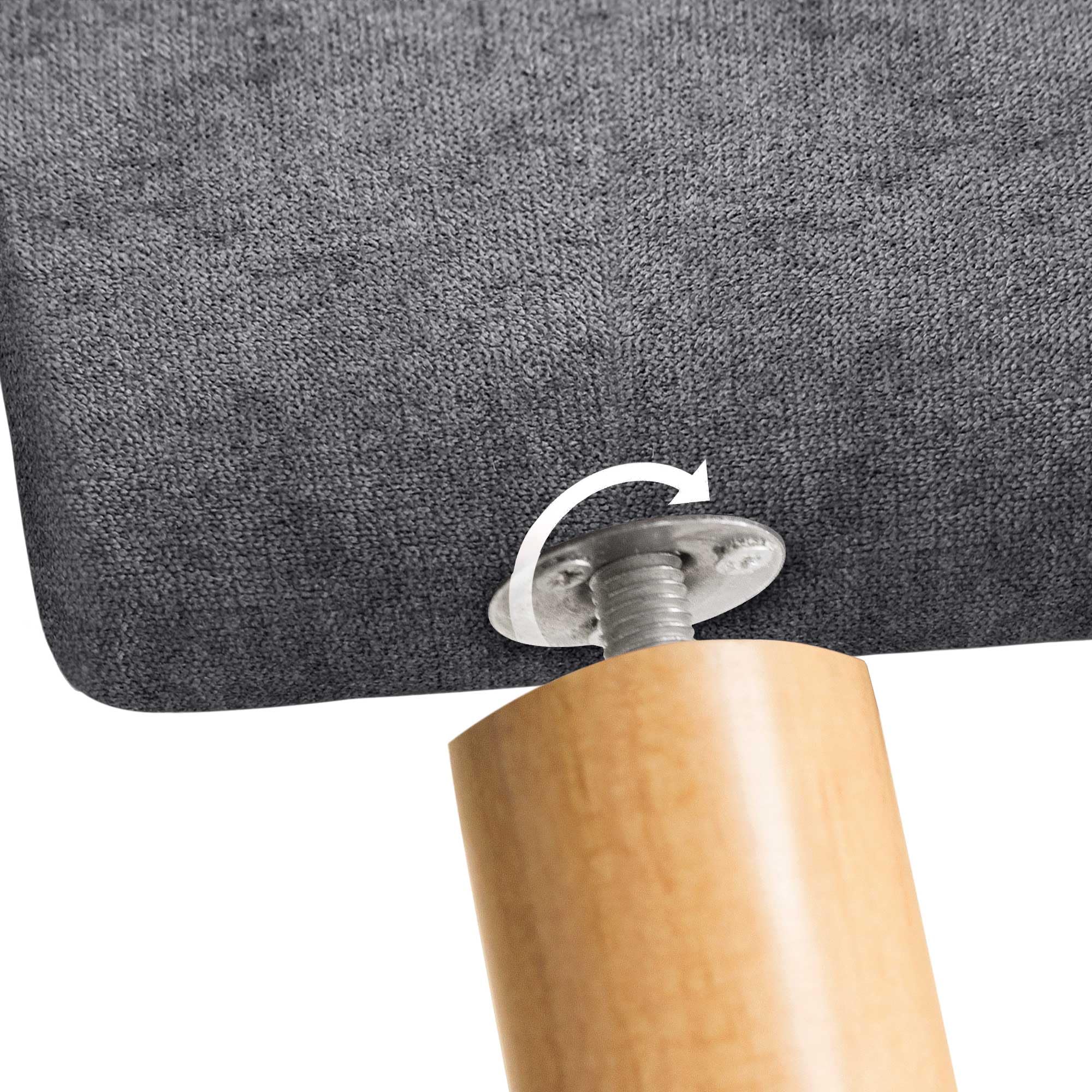 DHOME Tête de lit en Similicuir ou en Tissu AQUALINE Pro Haute qualité d'ameublement Gamme DE Couleurs Nouvelles Tête de lit Deluxe (Tissu Gris Cendré, 160x105cm avec Pieds (Lits 150/160))