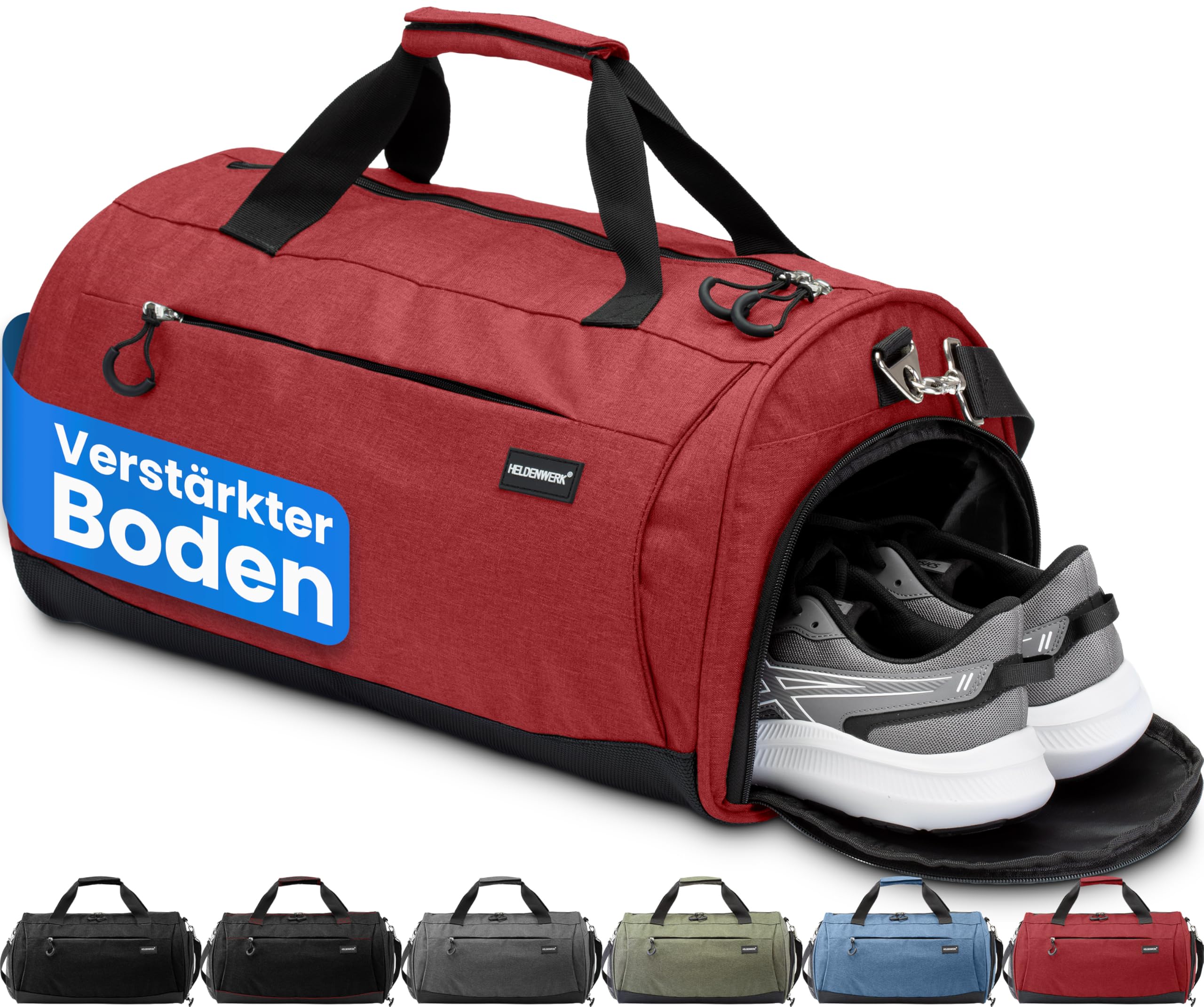 Heldenwerk® Sporttasche & Reisetasche für Damen und Herren groß I Trainingstasche mit Schuhfach und Nassfach I ideal als Reisetasche, Gym Bag, Fitness Tasche, Trainings Tasche, Sport Bag