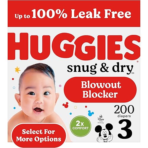 Huggies Size 3 Diapers, Snug & Dry Baby Diapers, Size 3 (16-28 lbs), 200 Count