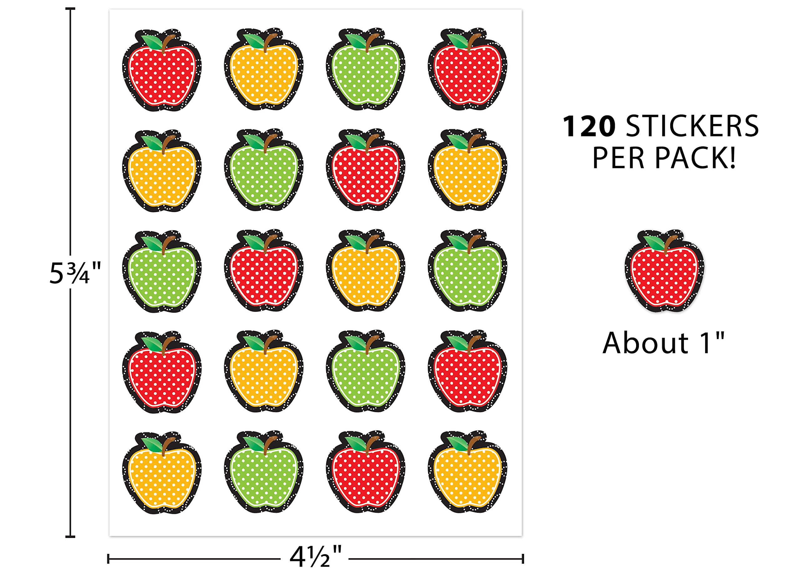 Teacher Created Resources Dotty Apples Stickers, 5912