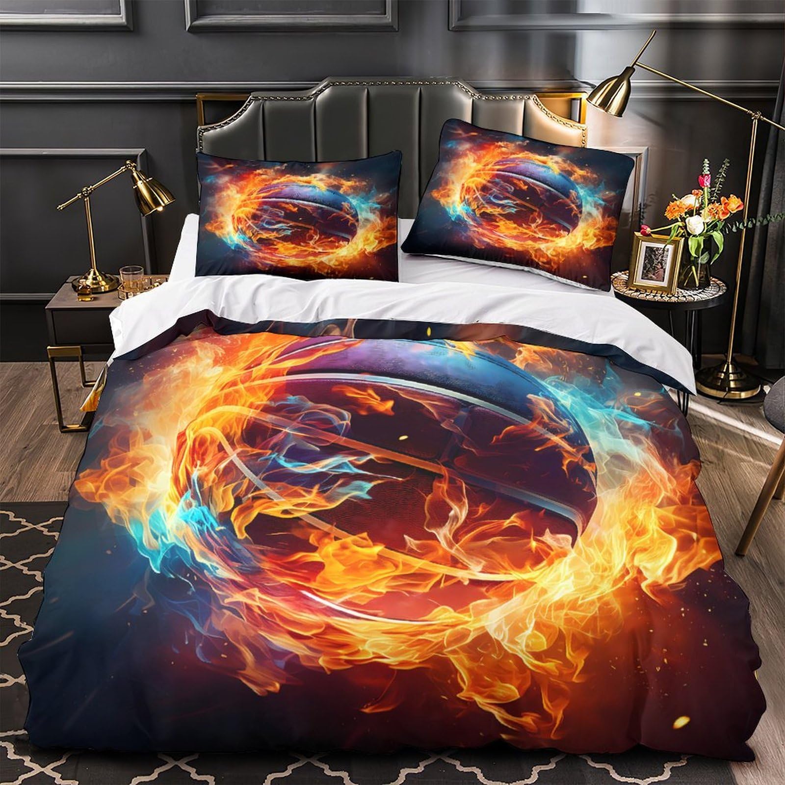 Parure de lit basket 3D microfbre 135x200 pour ado passionné
