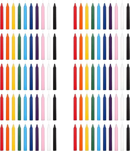 Miniatura 4 de Mega Candles 100 velas cónicas de colores surtidos sin perfume, de 5 pulgadas de alto x 12 pulgadas de diámetro, ideal para lanzar campanillas,