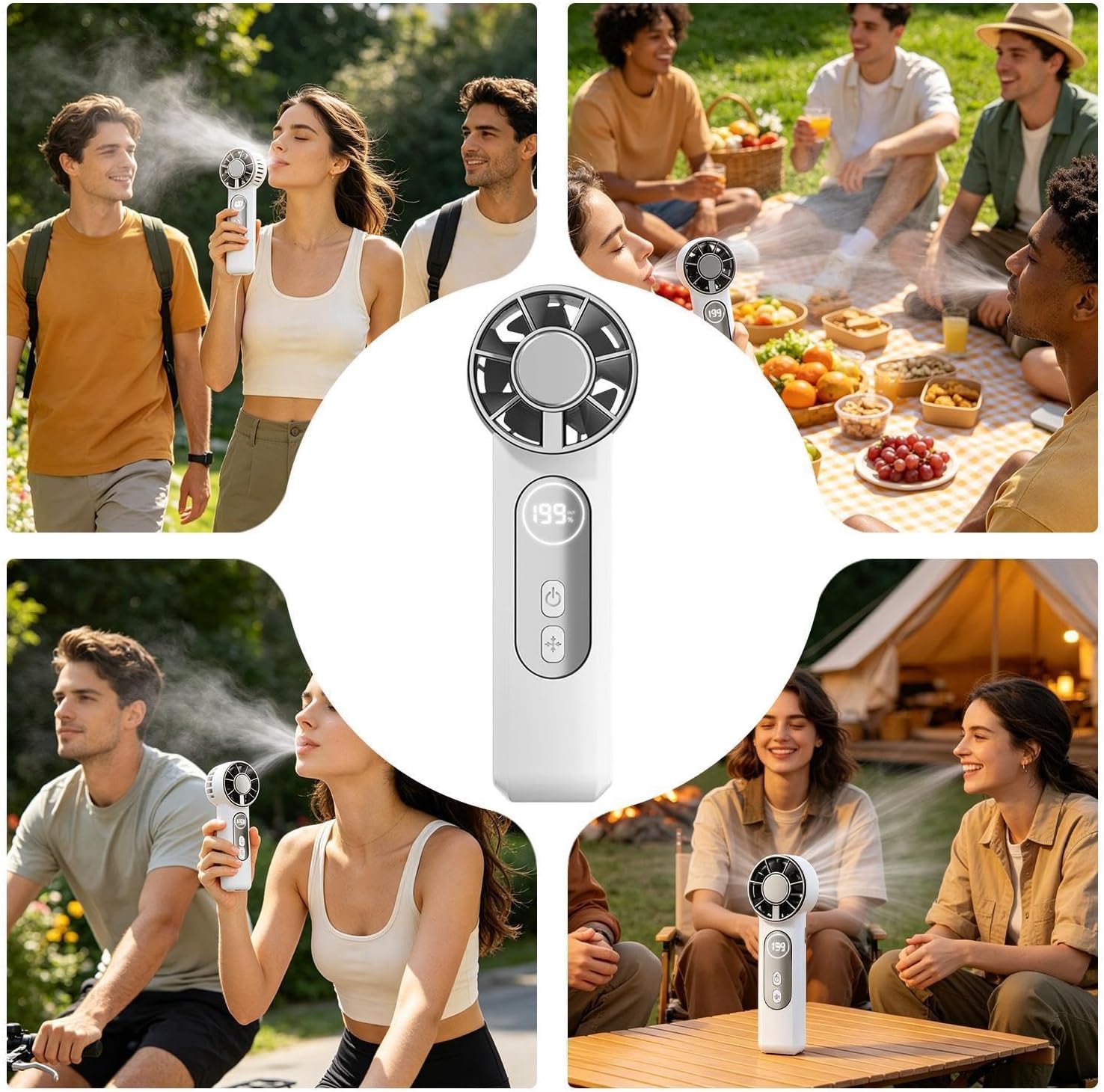 Mini Fan Handheld Powerful 199-Speed Airflow with Detachable Clip image 4