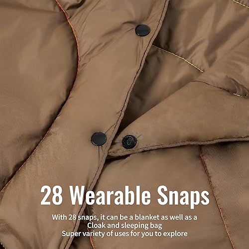 Miniatura 4 de Glaciman Manta de campamento, impermeable, alternativa al plumón, cálida para clima frío, manta ligera para viajes al aire libre, picnic,