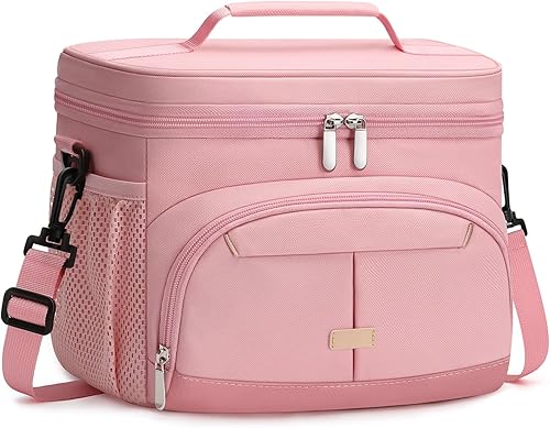 Vista 16 de Caja de almuerzo Pritent para hombre y mujer, bolsa de almuerzo aislada, bolsa refrigerante a prueba de fugas, bolsas de almuerzo con asa extraíble