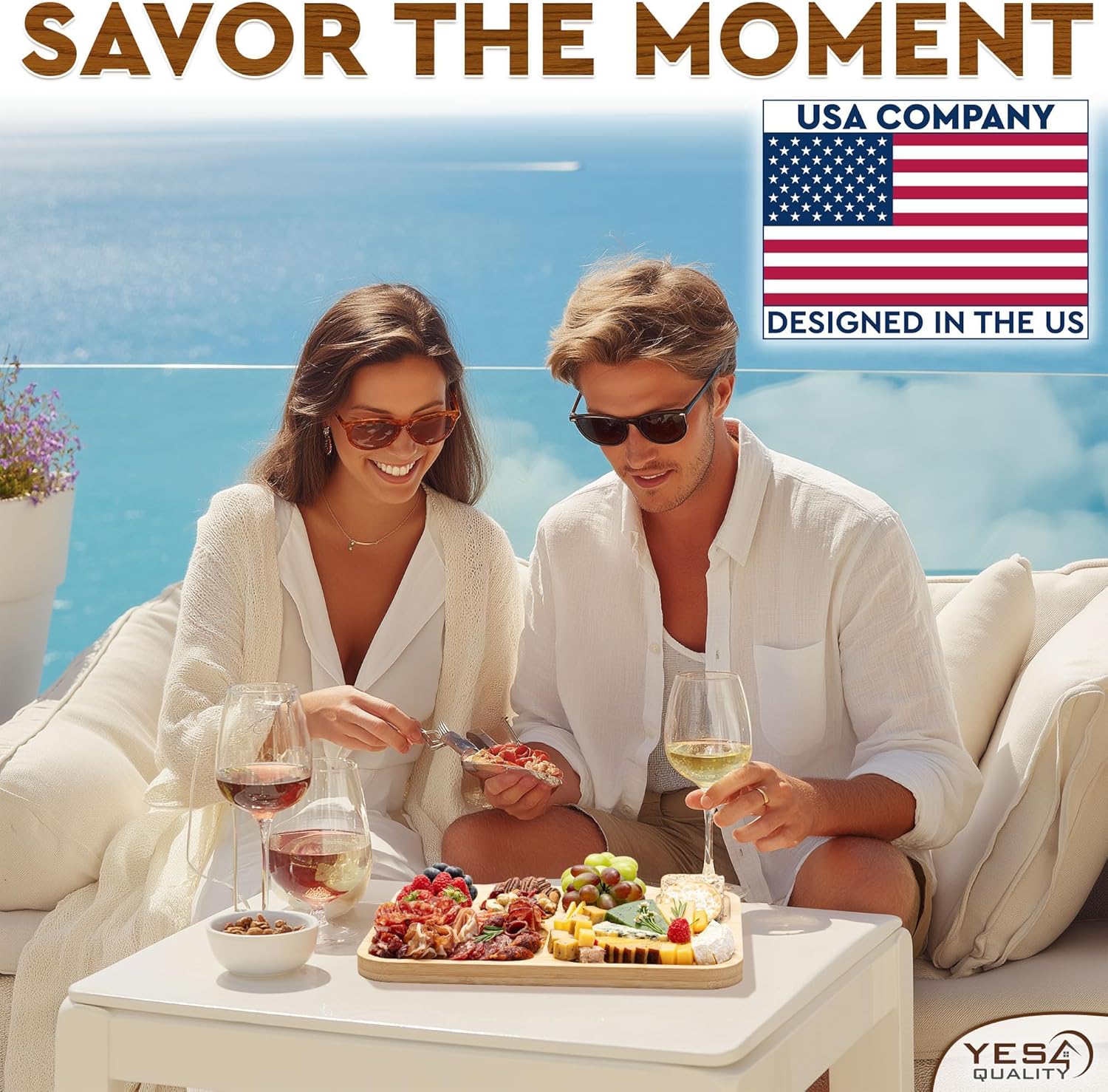 Charcuterie Board with Lid - Portable Bamboo Wood Serving Tray + Lid for Entertaining - Cutting Board - Large Platter + Cover for Valentine's Day Present, Birthday, Housewarming, Wedding Shower Gifts - Image 2