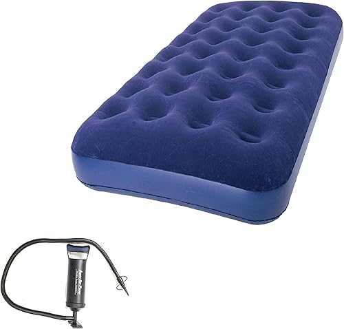 Zaltana Colchón de aire tamaño individual con bomba manual de doble acción (incluye 3 válvulas) (AMN+AP3)