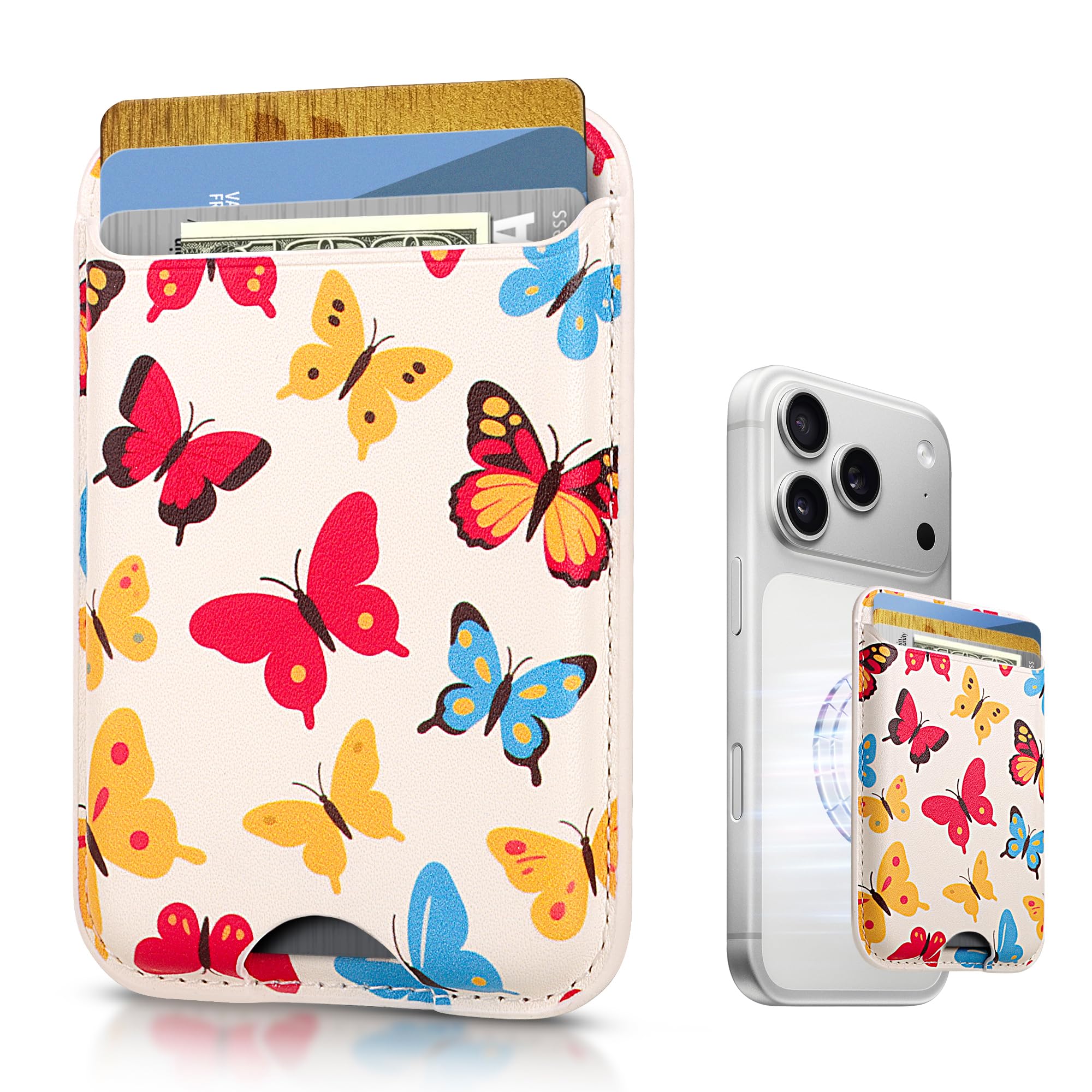 KPNEOL Magnetic Mag-safe Wallet Cell Phone Card Holder for Phone Case