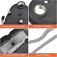 Vista 3 de Cubierta de válvula de motores de aluminio fundido con soportes de bobina compatible con GM LS LS1 LS2 LS3 LS6 5.3 6.0 - Negro