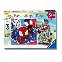 Ravensburger – Puzzles Spidey Confezioni Da 3 | Puzzle Bambini 5 Anni O Più | Regalo Bimba 5 Anni 3 X 49 Pezzi | Puzzle Bambini 21 X 21 Cm | Puzzles Perfetti Ravensburger