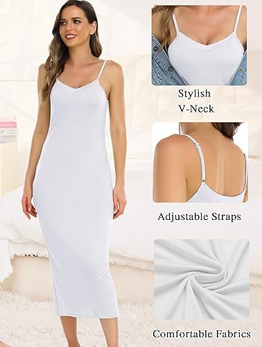 Vista 3 de Vlazom Vestido sexy y suave para mujer, con tirantes delgados, cuello en V, negligé, tallas S-3XL