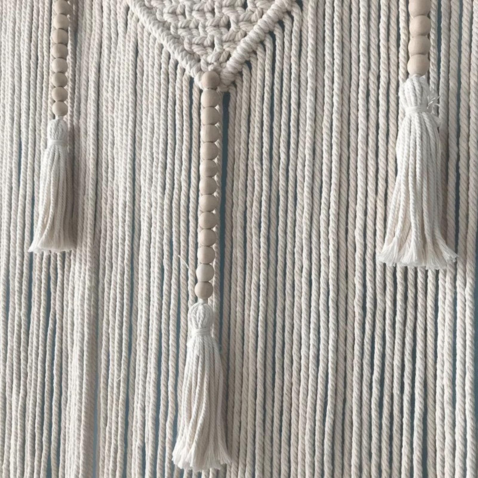 Makrama Dekoracja Salonu Duża Makrama Ścienna, Ręcznie Tkana Bawełniana Lina, Ozdobna Gobelinowa Ozdoba Do Hotelu, Pensjonatu(110x100cm/43.3x39.38in)