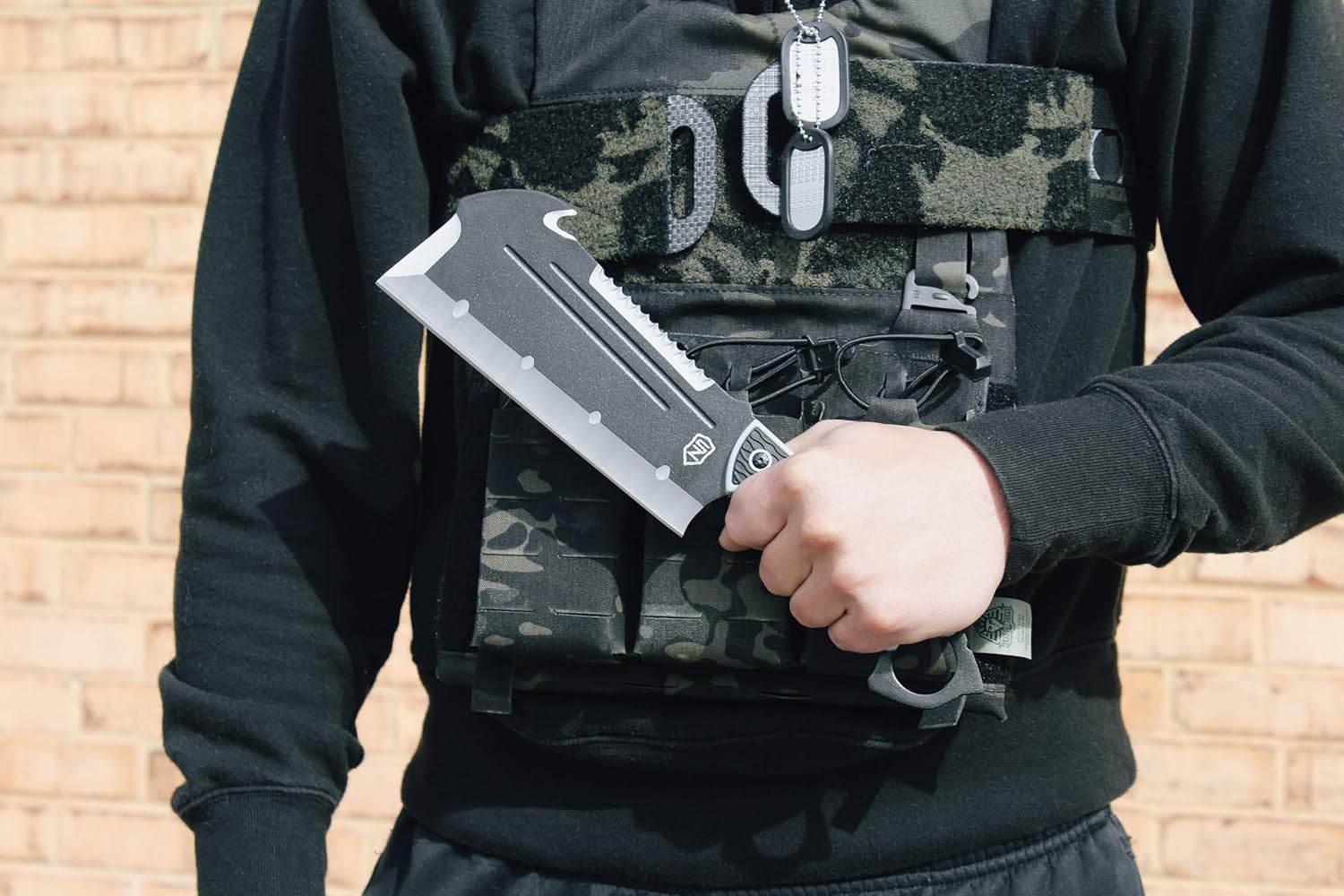 Sierra Zulu Cleaver for Meat Cutting - 7.5” Meat Cleaver Knife for Meat Cutting Butcher Knife with Sheath Full Tang Kitchen Chopping Knife for Home, Outdoor, Cooking