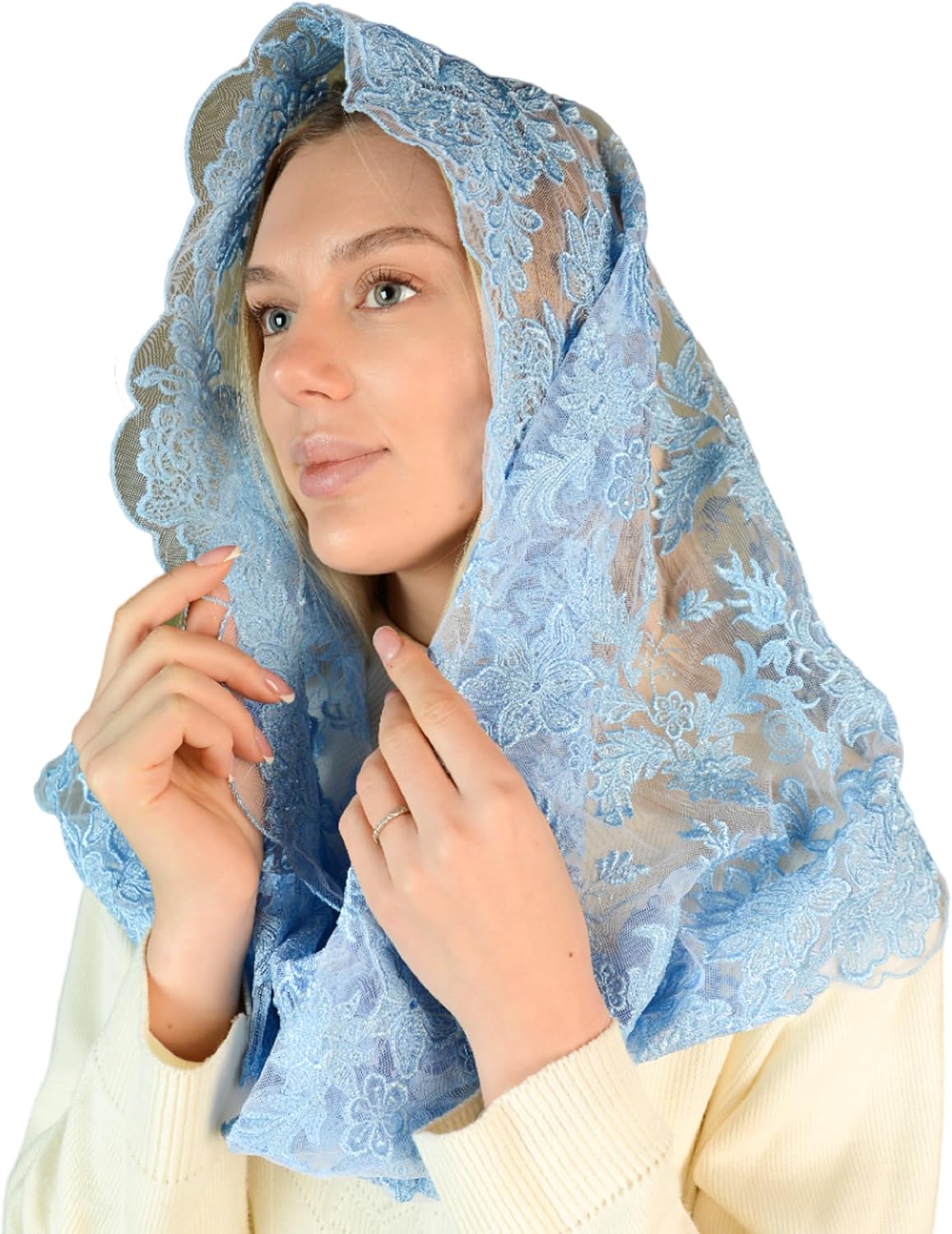Catholic Mantilla Mass Infinity Veil Church Lace Veil Spanish Chapel Church Veil Women Cathedral Mass Infinity