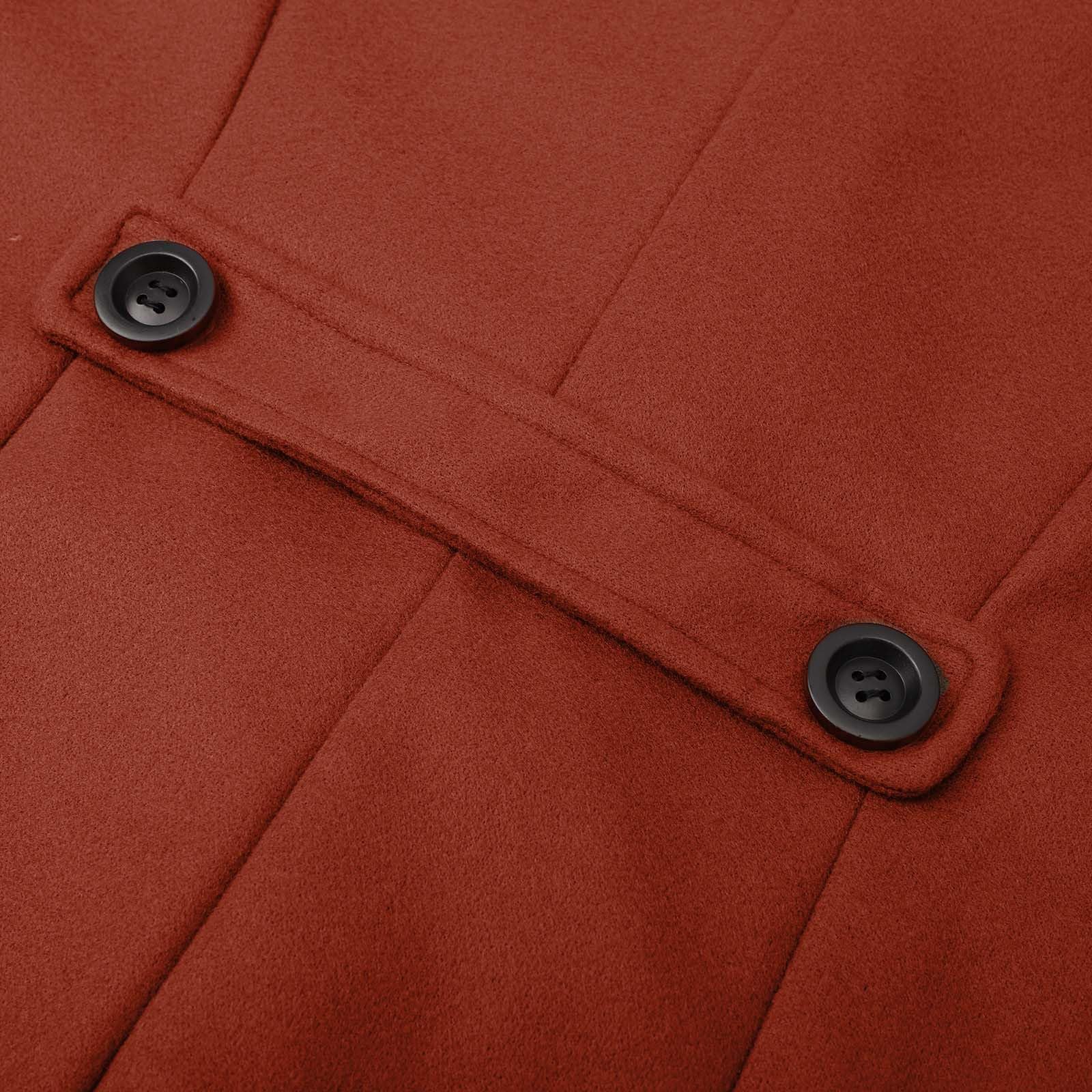 Genérico Abrigo Mujer Lana Mezcla Elegante, Chaqueta Doble Botonadura con Cuello Solapa, Americana Formal para Otoño Invierno, Oficina y Eventos