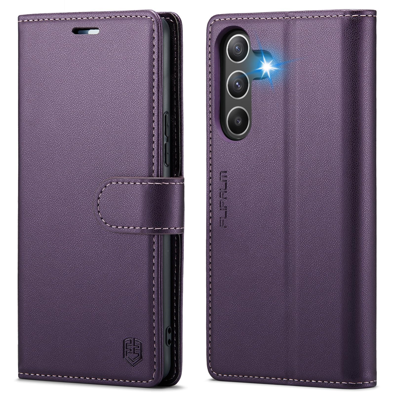 FLIPALM Wallet Case for Samsung Galaxy A17 5G, Purple | Card Holder, RFID Blocking, PU Leather Folio Flip, Kickstand, Protective Shockproof Cover