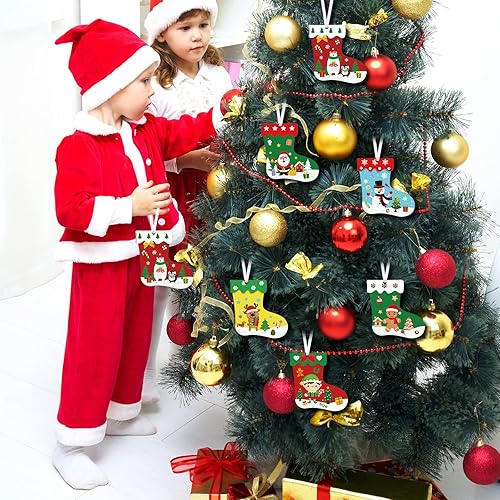 Miniatura 6 de 48 piezas de kits de manualidades de Navidad para niños, medias de árbol de Navidad, kit de adornos para hacer tu propia manualidades de Navidad,