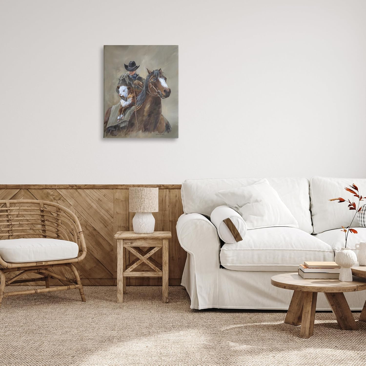 Stupell Industries 'Ranch Cowboy & Western Horse', Canvas Art, 24 x 30 Inches, Easy to Hang and Sturdy, Made in USA, by Pam Britton