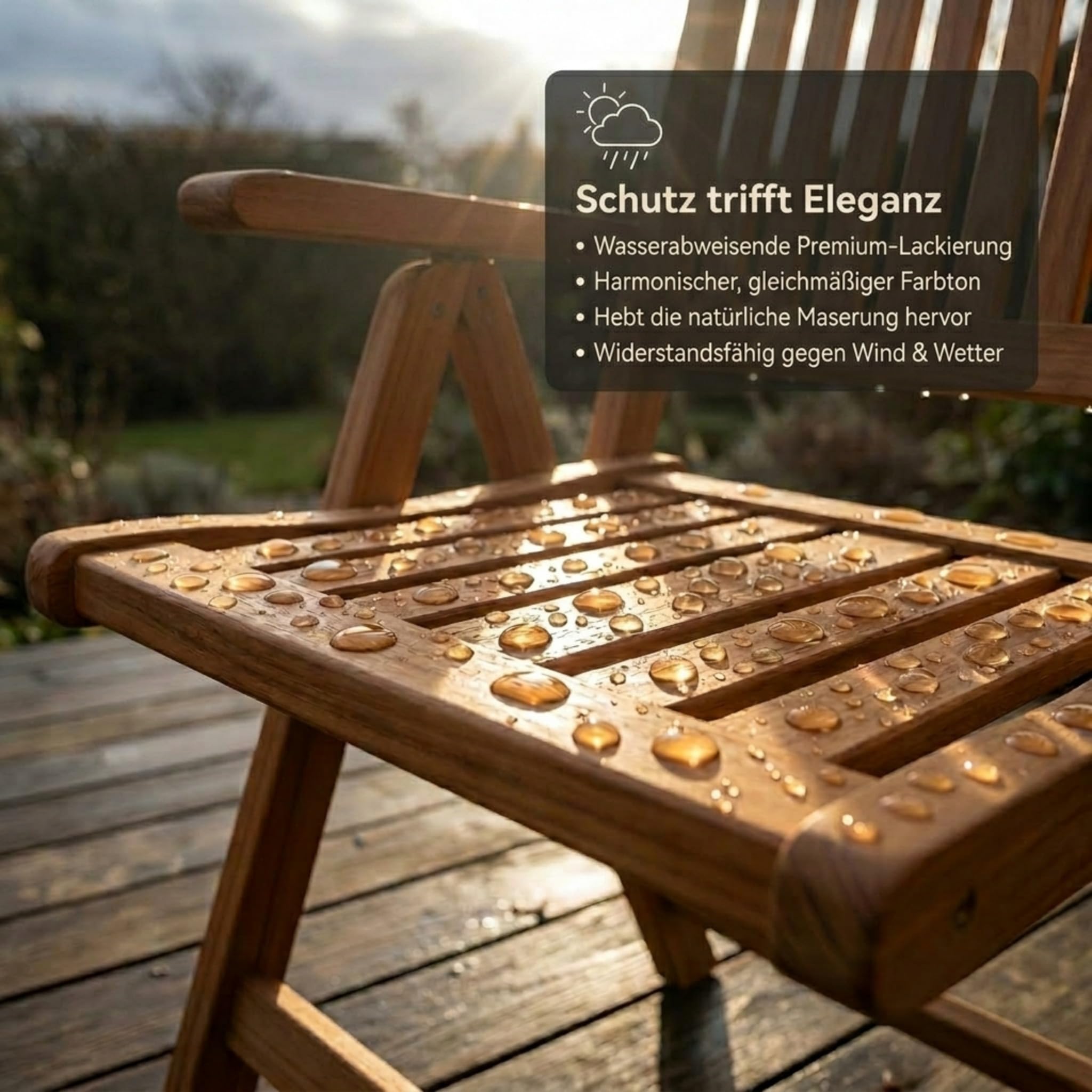 SAM Premium Hochlehner Aruba 6er Set, 6 Gartenstühle Teakholz massiv lackiert, 5-Fach Verstellbarer Klappstuhl mit Armlehnen bis 150 kg, wetterfest für Garten Terrasse Balkon Outdoor, Unikat