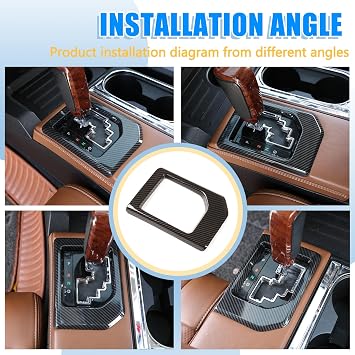 Compatible with Toyota Tundra 2014-2021 ABS Center Console Gear Shift Panel Frame Trim Car Accessories (Carbon Fiber Style)