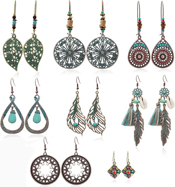 Gleamart Boho Vintage Earrings Retro Statement Earrings for Women