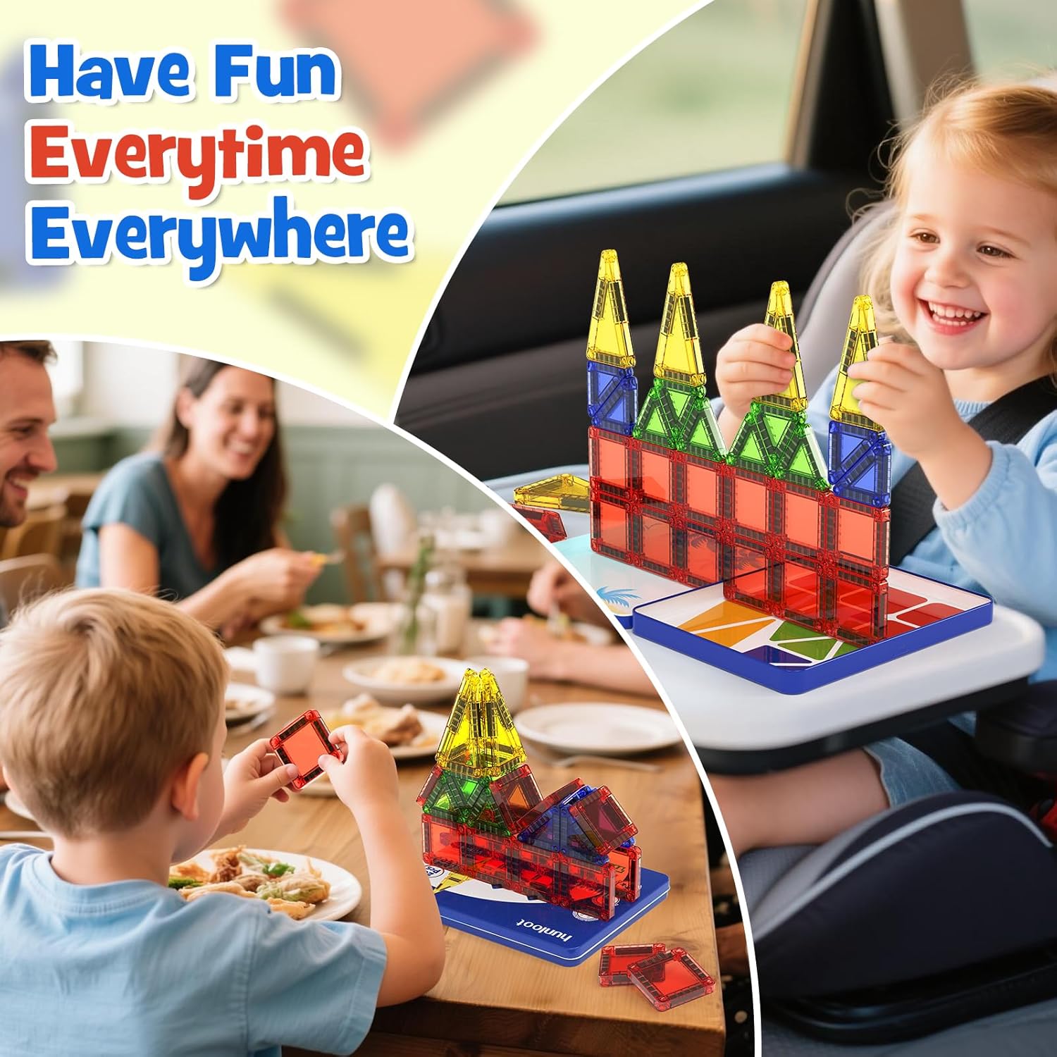 Magnetic Tiles Mini Building Blocks STEM Toys for 3-8 Year Olds, 26PCS Travel-Friendly Set with Storage Iron Box, Educational Construction Playset for Toddlers, Birthday Gift for Boys & Girls