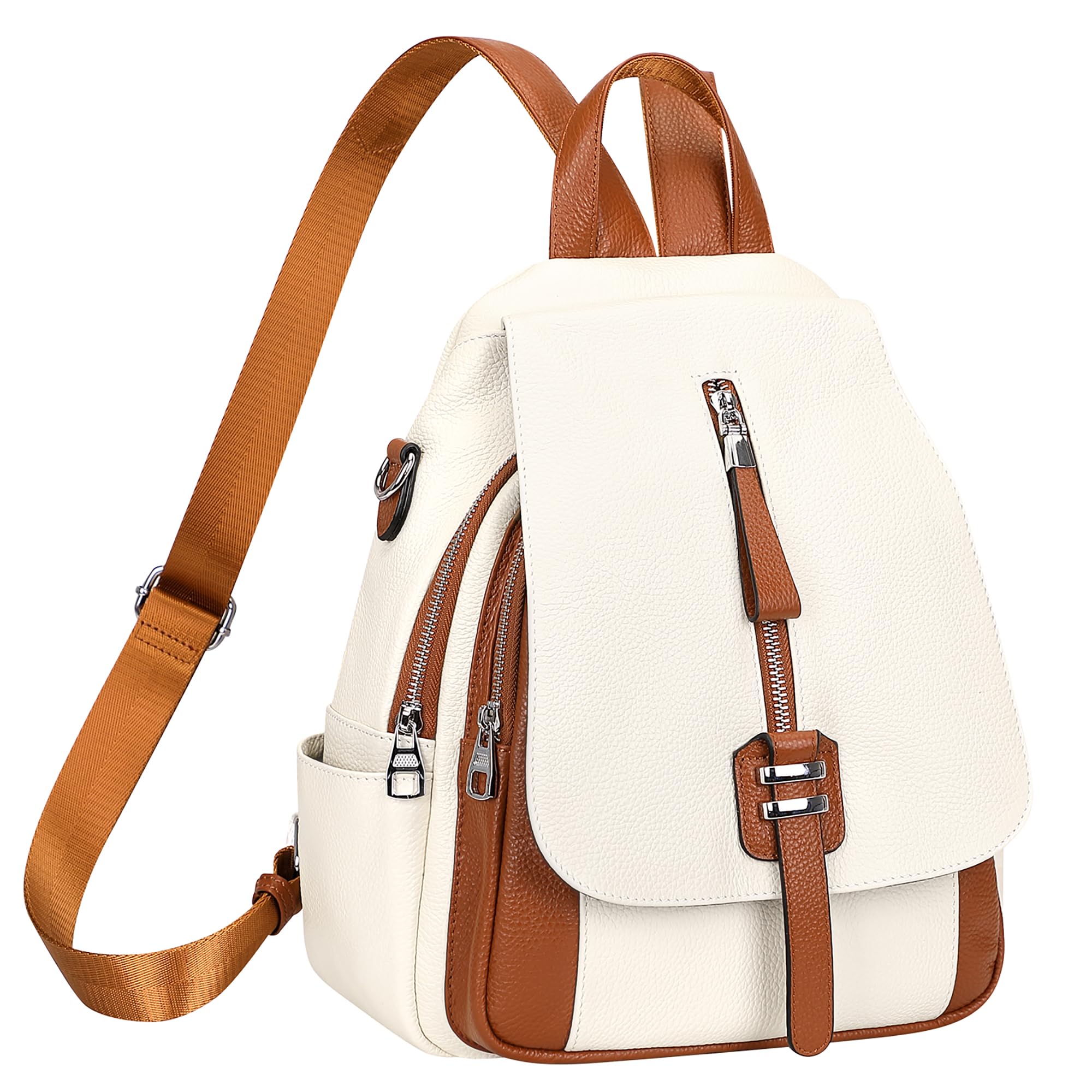 ALTOSY Sac à Dos Femme Cuir Veritable Pour Femme Sac à Bandoulière Convertible Avec Rabat à Boucle