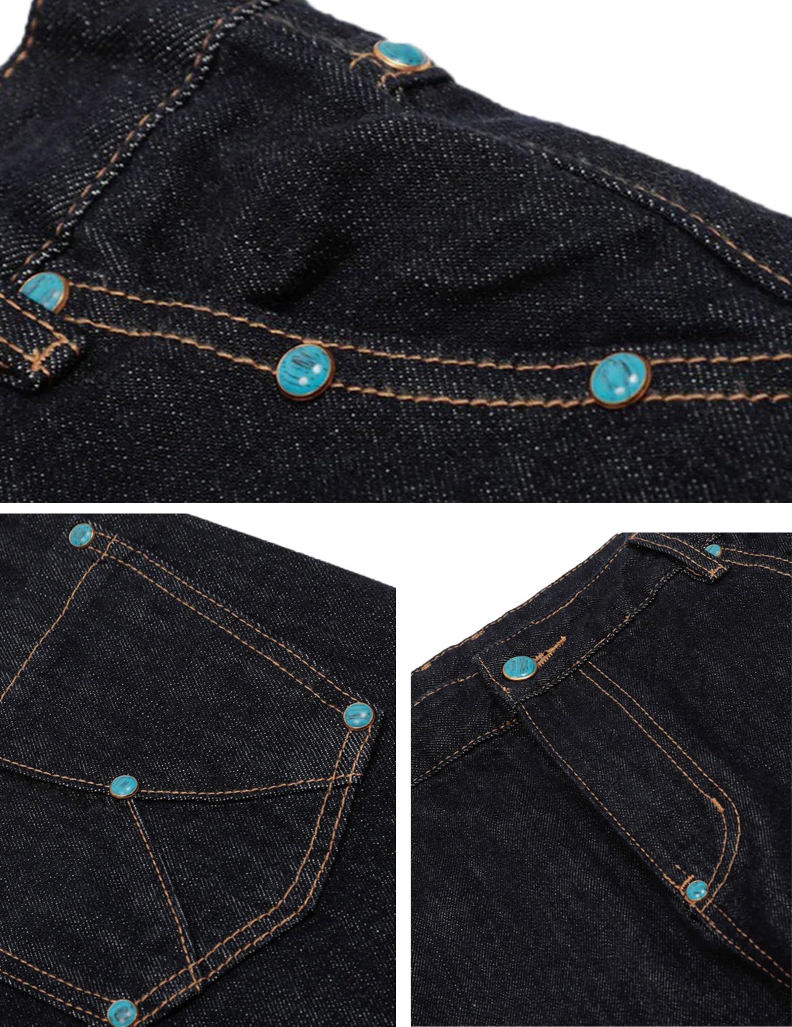 Aelfric Eden Herren Baggy Jeans Vintage Rivets Denim Hosen Damen Wide Leg Jeanshose Hip Hop Streetwear Skateboard