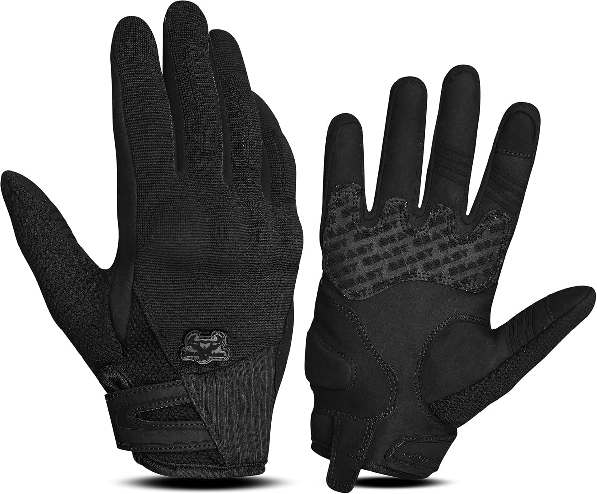 Summer Motorcycle Gloves–Breathable Touchscreen Riding Gloves for Men Women, Lightweight Off-Road Racing Guantes with Finger Guards,Non-Slip Grip
