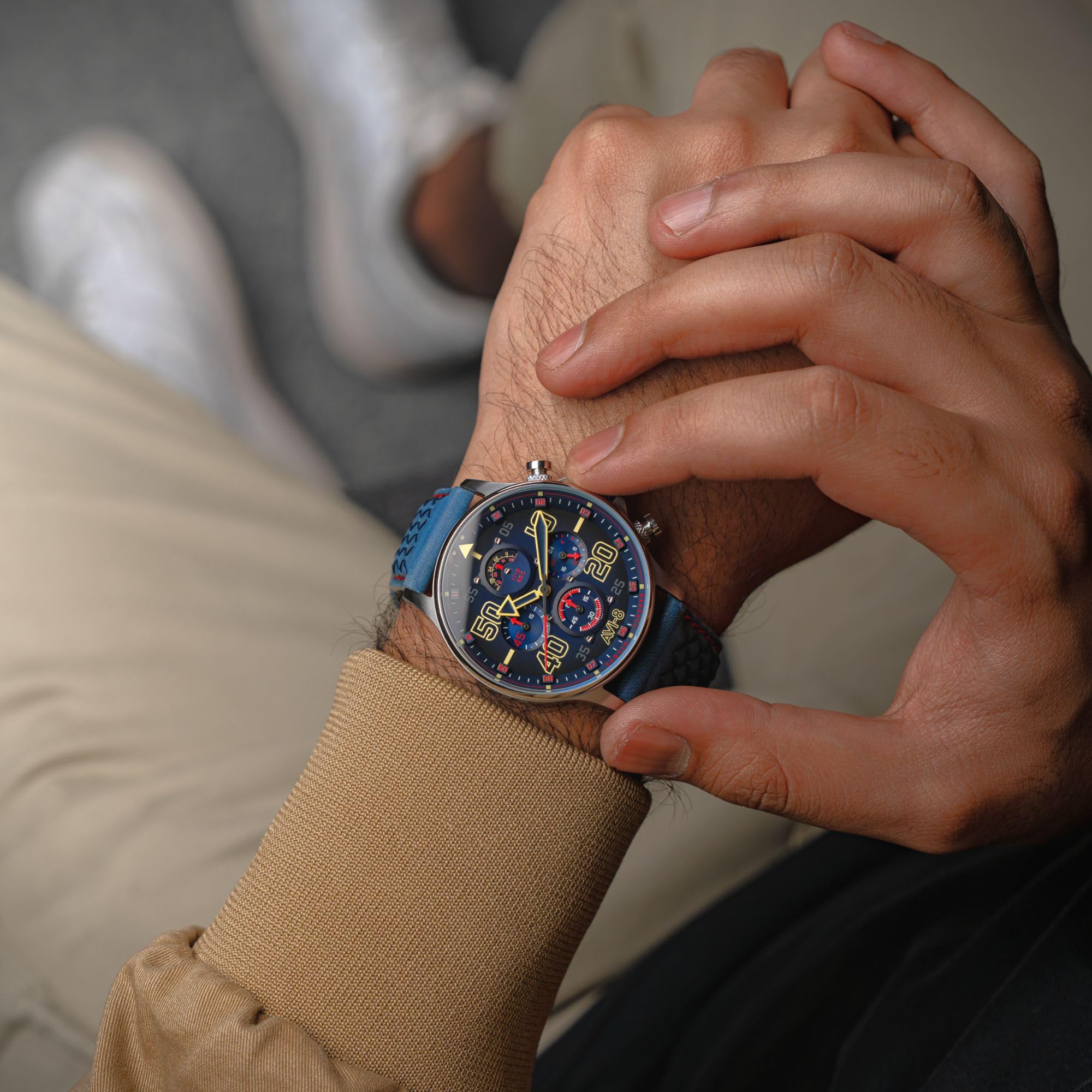 AVI-8 Orologio cronografo Hawker Typhoon Coningham da uomo 42 mm D-Day 80 edizione limitata con cinturino in pelle AV-4093