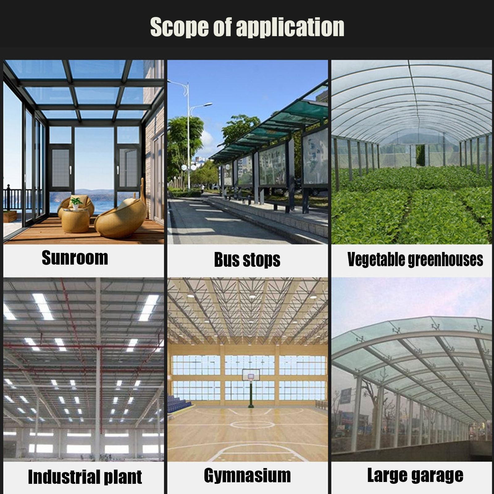 Paneles de techo de policarbonato transparente personalizables resistentes a los rayos UV de 0,6 x 5 m, ligeros, perfectos para invernaderos, toldos de jardín y estructuras al aire libre.