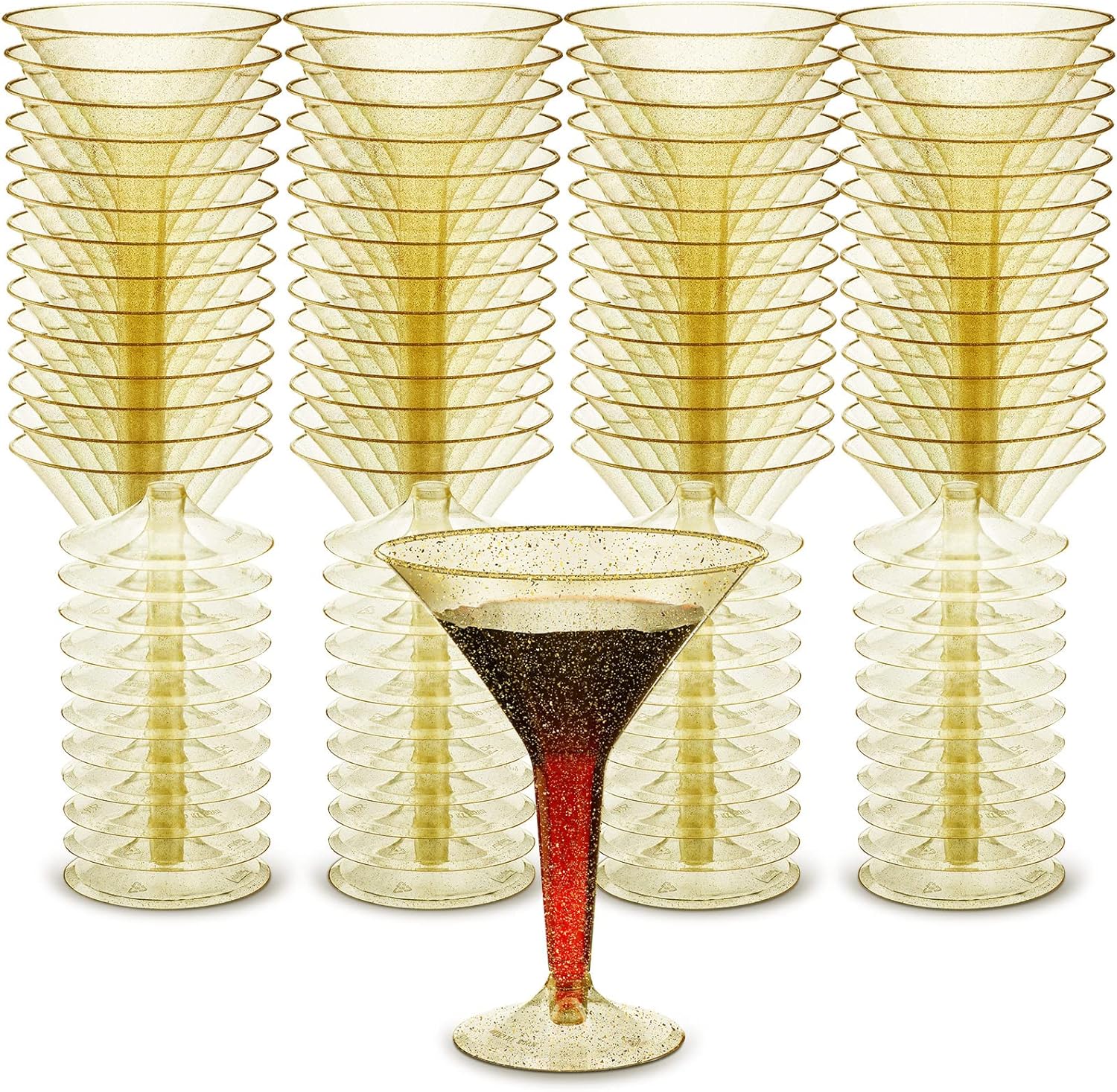 Vasos De Cóctel De Colores Sin Tallo (rojo) Martinis, Margaritas