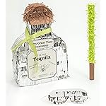 BIRCHIO Tequila Bottle Pinata, Silver, Perfect for Birthday Parties, 10.5 x 10.5 x 4 Inches, 5 Pound Capacity, Adult-Party Pinata