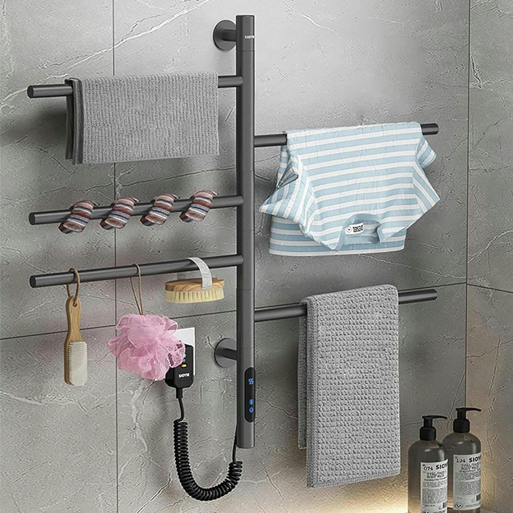 Sèche-serviette connecté en fibre de carbone à écran tactile