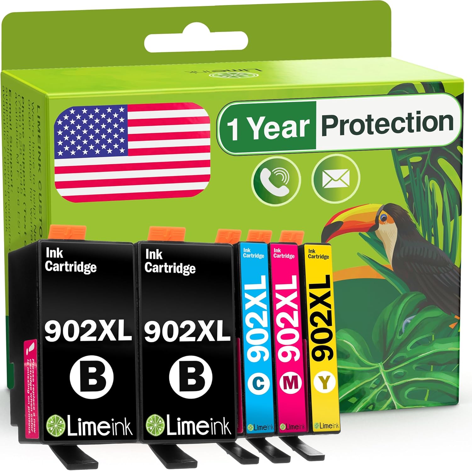 Limeink Compatible Ink Cartridge Replacement for HP 902 Ink Cartridges for HP Printers 902xl Cartridges Combo Pack for Printers 902 XL Officejet Pro 6978 902xl Black Color 5pk