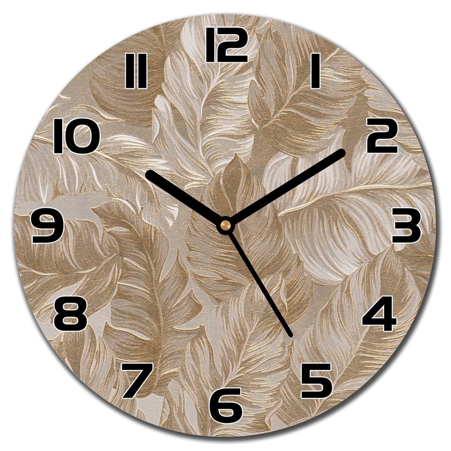 Horloge en verre moderne 30 cm aiguilles noires salon et cuisine