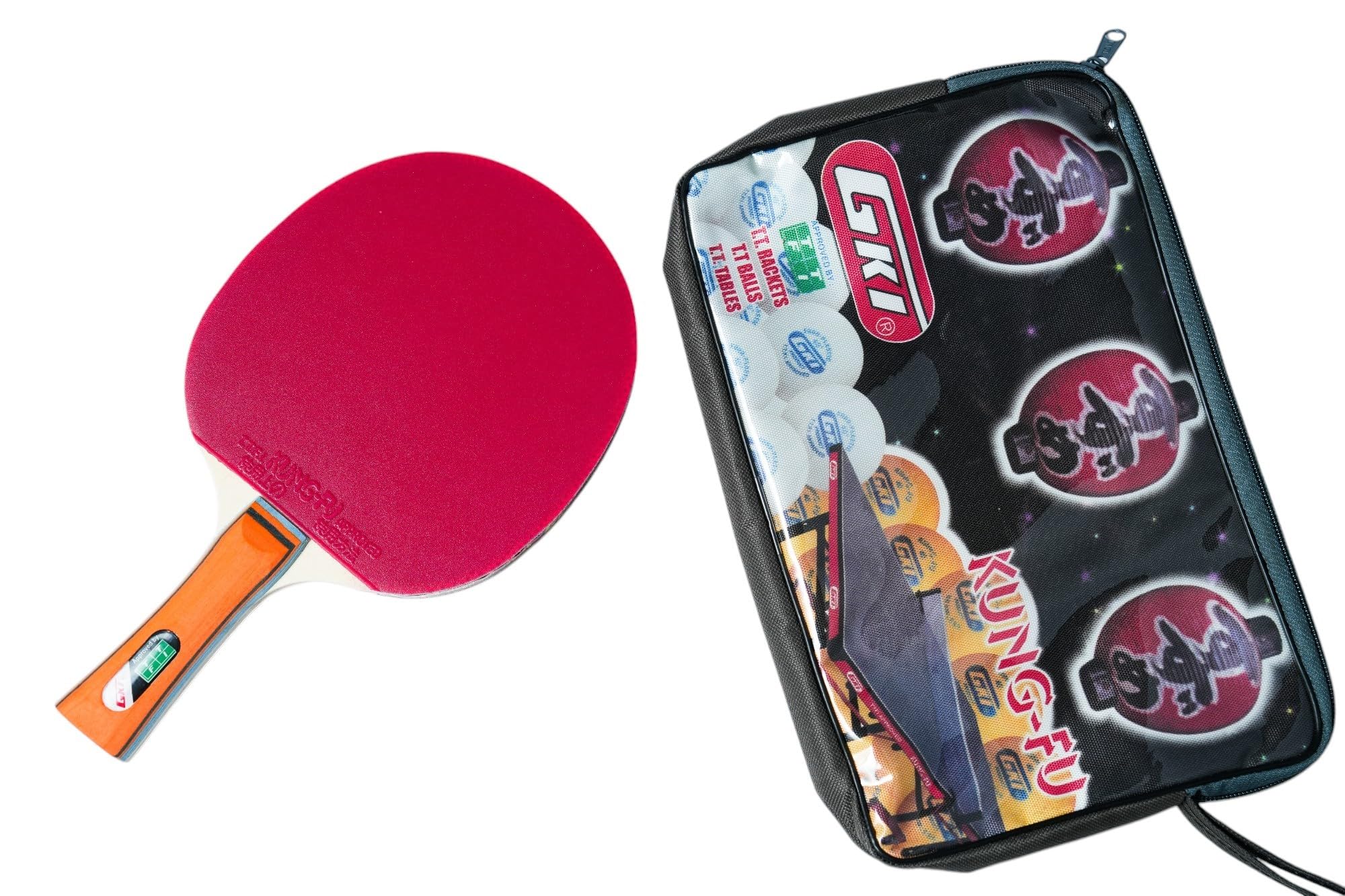 Kung-Fu TT Racquet Coloured Wooden Colored Handle, TTFI Approved 2