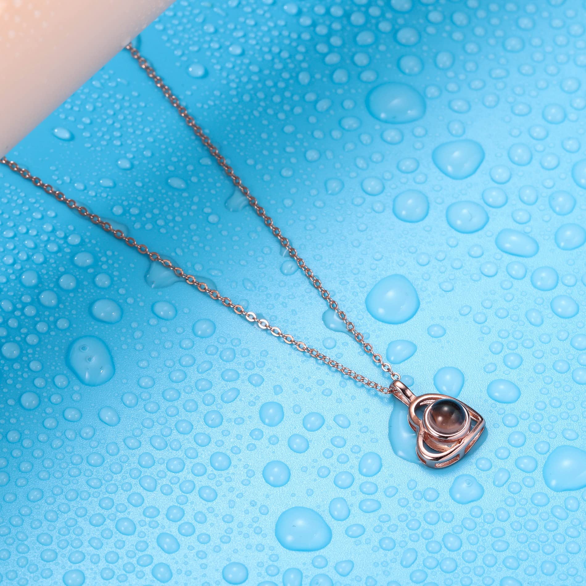 Ciondolo con Immagine di Proiezione Personalizzata Collana in Argento Sterling 925 Ciondolo a Forma di Cuore Compleanno Anniversario Gioielli Regali per Lei/Donna/Mamma/Fidanzata