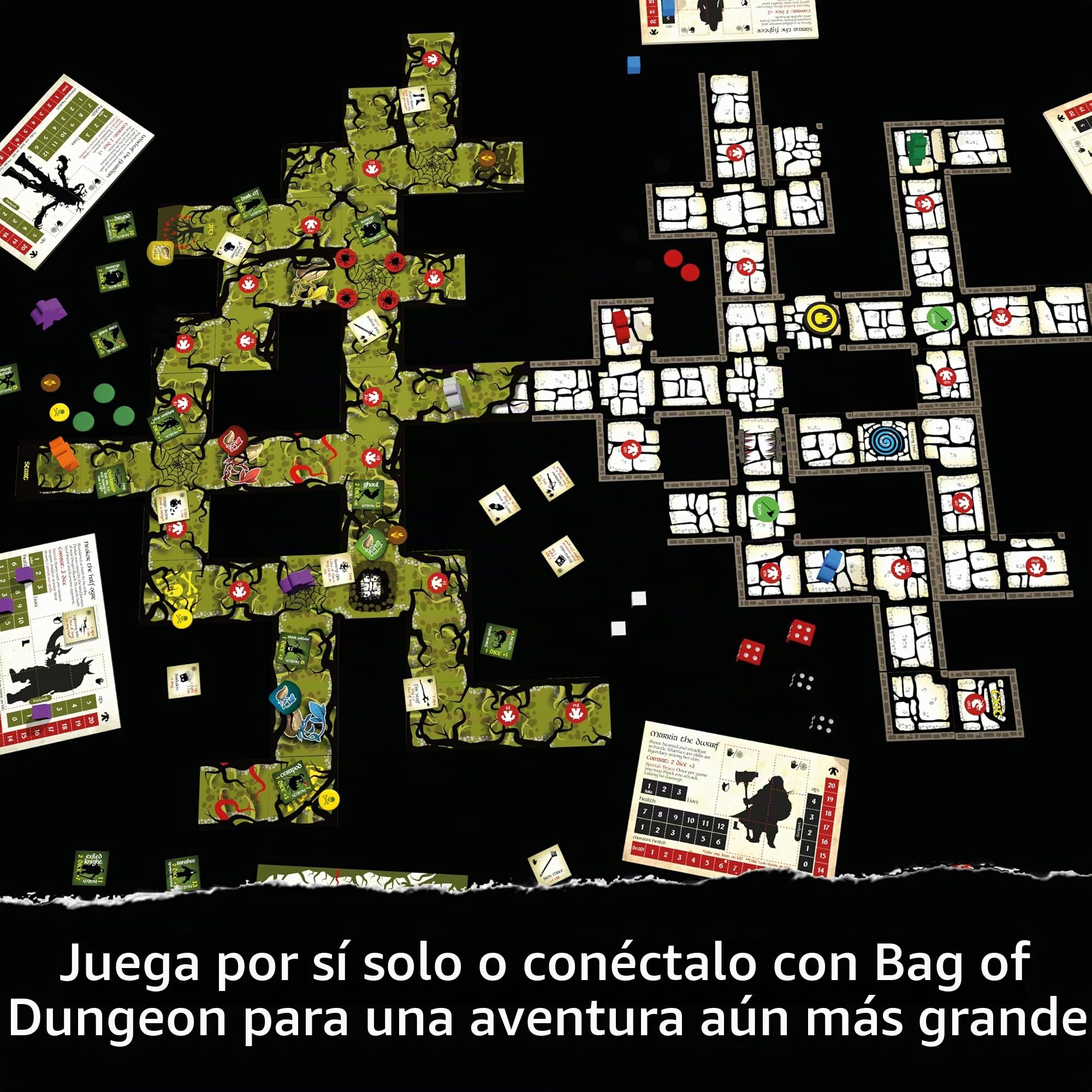 Bag of Dungeon 2: The Cursed Forest | Fantasy Adventure Board Game – Standalone or Expansion | Portable Dungeon Crawler RPG | 1–4 Players | Ages 7+ | Family & Solo Play | Dragon-Themed Tile Game