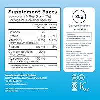 Vista 6 de Vital Proteins - Péptidos de colágeno en polvo, de vacas alimentadas con pasto y criadas en prados, sin sabor, 20 onzas
