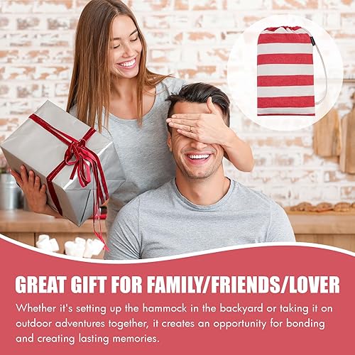 Miniatura 68 de Hamaca brasileña con correas para árboles, hamacas de algodón, hamaca portátil con bolsa de transporte para patio trasero, porche, uso en exteriores