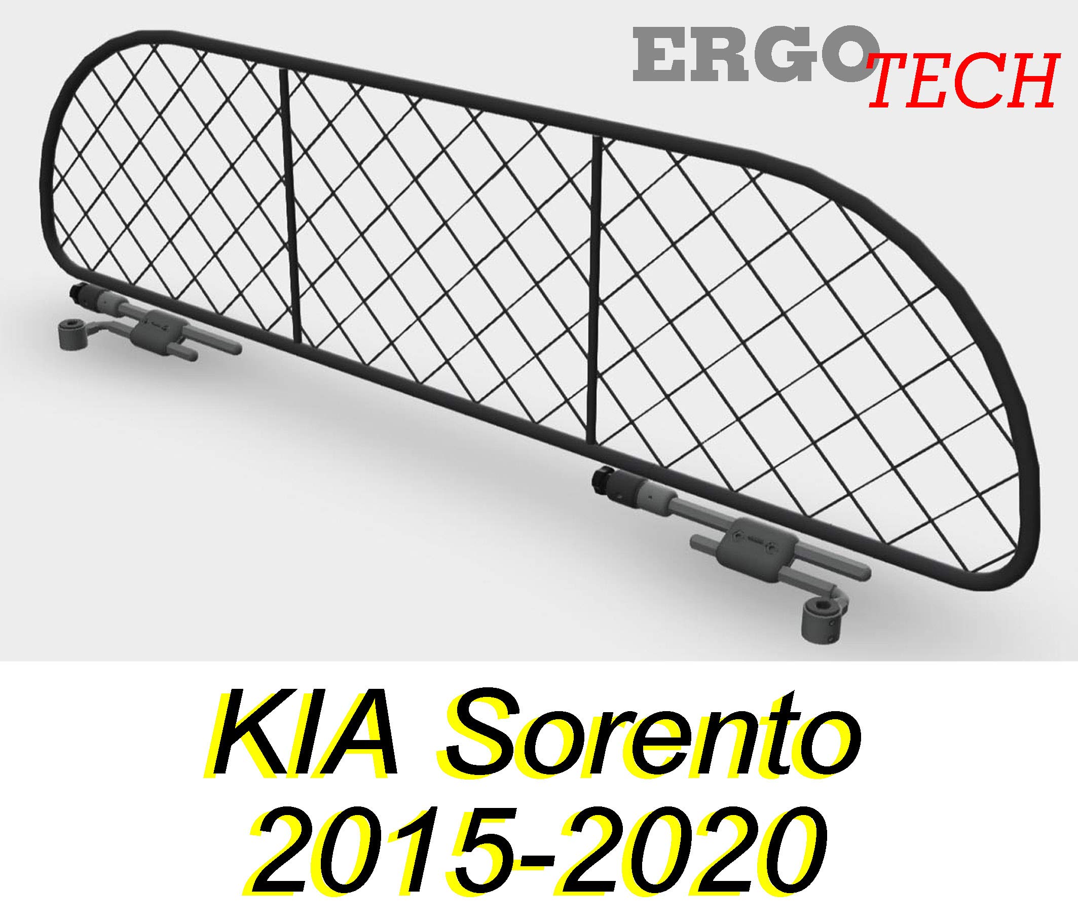 ERGOTECH Trennnetz Trenngitter kompatibel mit KIA Sorento (2015-2020), RDA65-S14, für Hunde und Gepäck