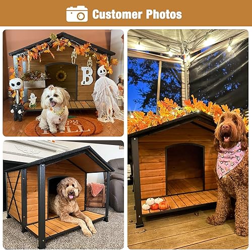 Miniatura 2 de Casa para perros para exteriores e interiores, perrera para invierno, refugio aislado para cachorros para perros pequeños, medianos y grandes, marco