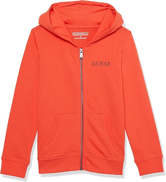 Amazon.com: GUESS Boys' Zip Up Hooded Active Top, Red Alarm